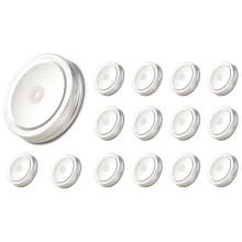 15 Paquetes Tapas de Tarro de Plata de de Boca Regular de Acero Inoxidable con Agujero de Paja Compatible con tarro