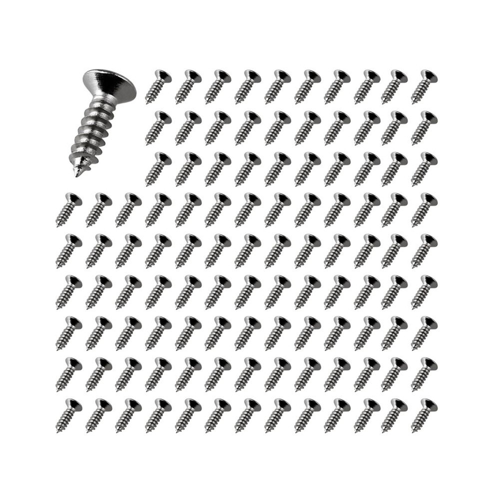 250X Guitar Bass Screws Parts For Scratchplates Pickguard, Silver 6033893392284