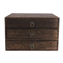 1 Stuks Massief Houten Opslag Bureau Box Retro Lade Type Desktop Organizer Office Desktop Sieraden Cosmetische Organizer A