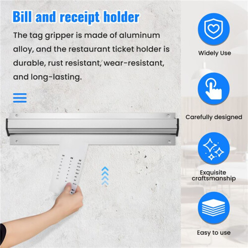 Grabber de Commande, Porte-Ticket de Restaurant Tab Grabber Blocs de Commande Muraux pour Porte-ReçU de Commande de Maintien de Nourriture 30Cm 2