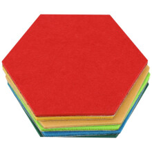 6-Pack Zeshoekig Vilt Prikbord Zelfklevend Bulletin Memo Foto Kurkborden Kleurrijke Schuimmuur Decoratieve Tegels met 6 Punaises 5,5 X 5 X 0,2 Inch