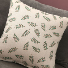 Leinen-Home-Kissenbezug 40x40cm Nordic Kleine Grüne Blätter Kissenbezug