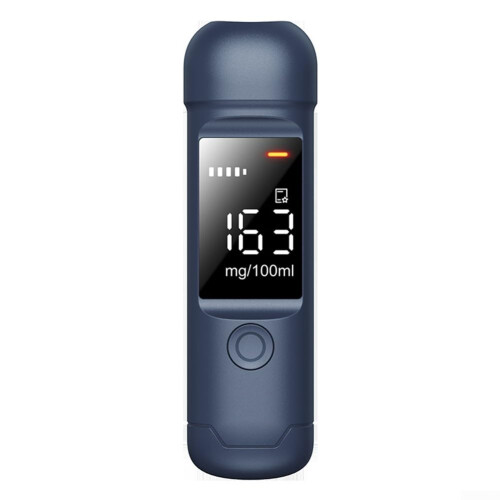 Alcohol Sensor LCD Display Blue ABS BuiltIn Rechargeable Battery 3Color LED Indicator Direct Installation