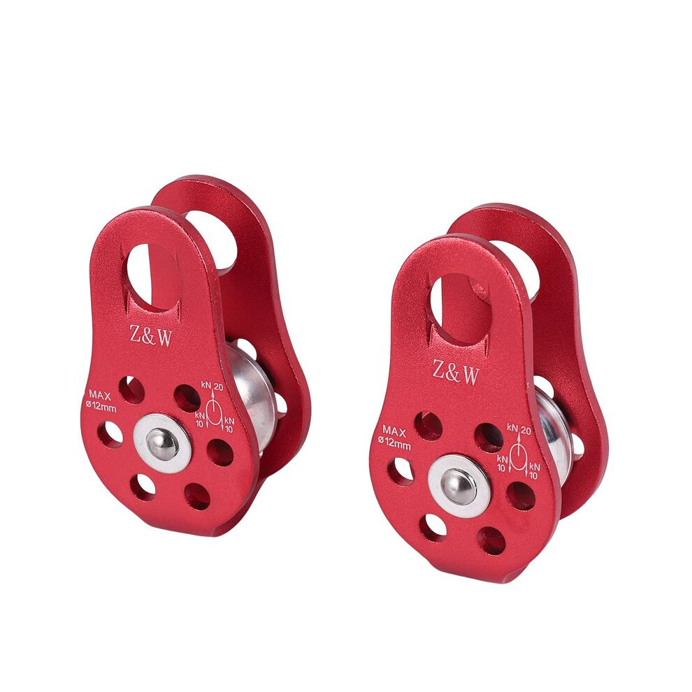 2 Pcs Rock Pulley Rope Tree Climbing Climber Arborist Fixed Pulley Red 6032138550120
