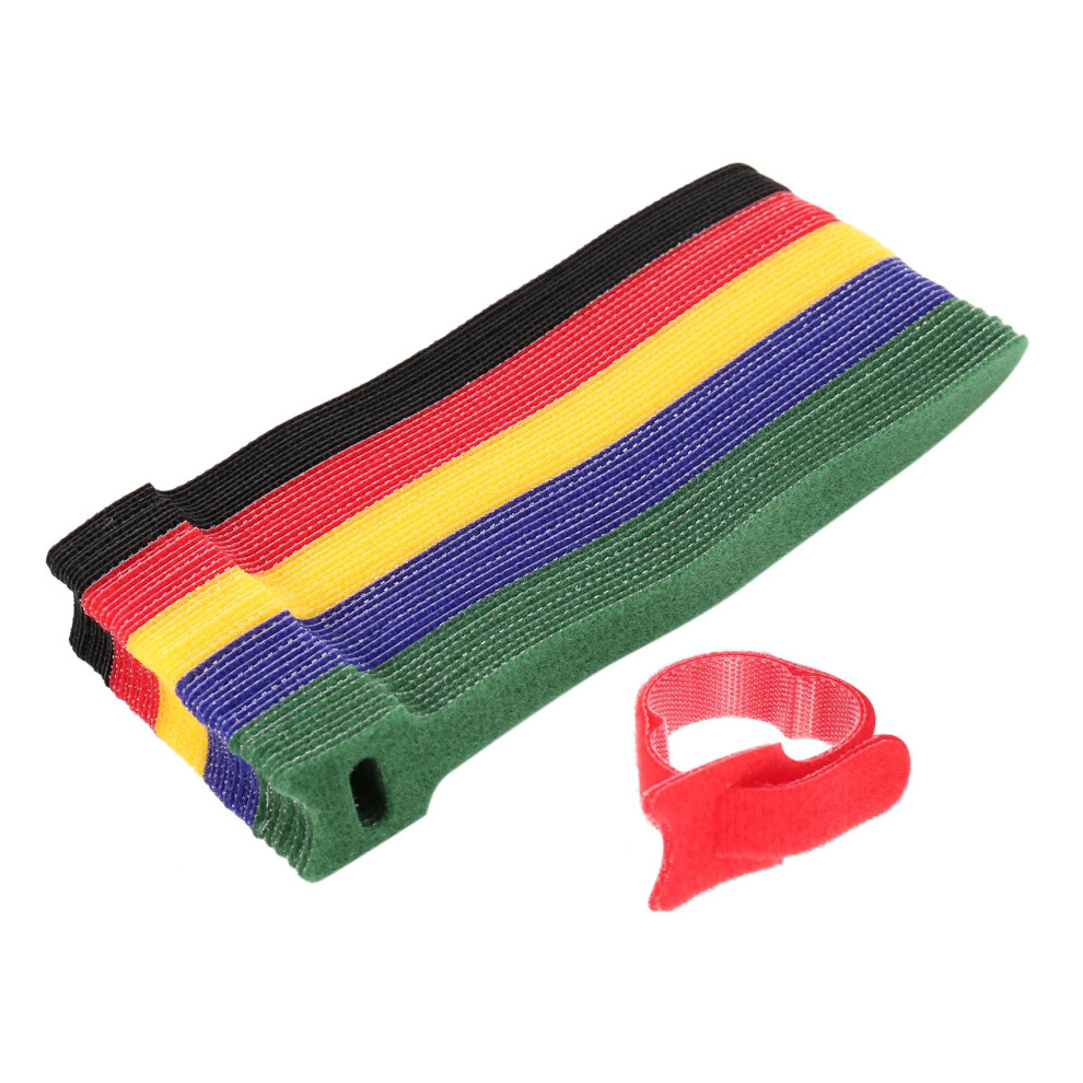 50Pcs Reusable Color Mixing Cable Cord Strap Hook Loop Ties Tidy Organiser Tool Fastener Management 4711675917765