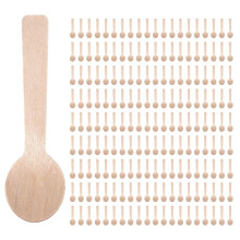 800Pcs Disposable Wooden Spoon Ice Cream Spoon Wood Western Dessert Scoop Wedding Party Tableware Kitchen