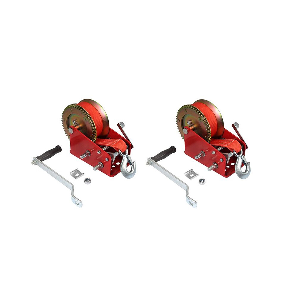 2X Boat Winch 3500Lbs Capacity Heavy Duty Hand Winch, Hand Winch Boat Trailer Winch, Manual Winch With 10M(32Ft) Strap 6032768001047