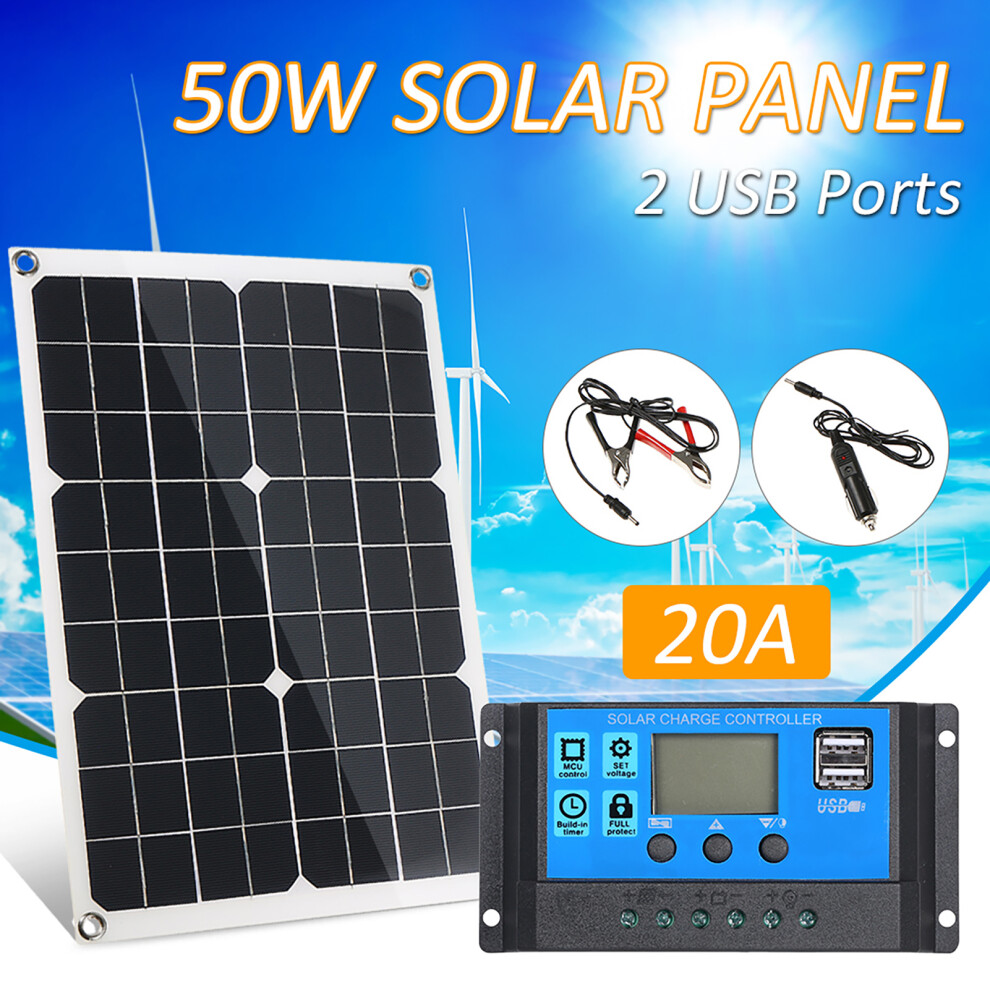 50 W Dc 5 V/18 V Solarpanel Mit Zwei Ausgã¤Ngen, 2 7592057916982