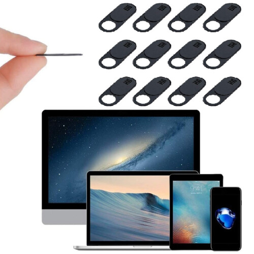 Webcam Cover, 12-Pack Ultra Thin Design Web Camera Cover Slide for Laptop, PC, , , Computer, , Pro- Black 1