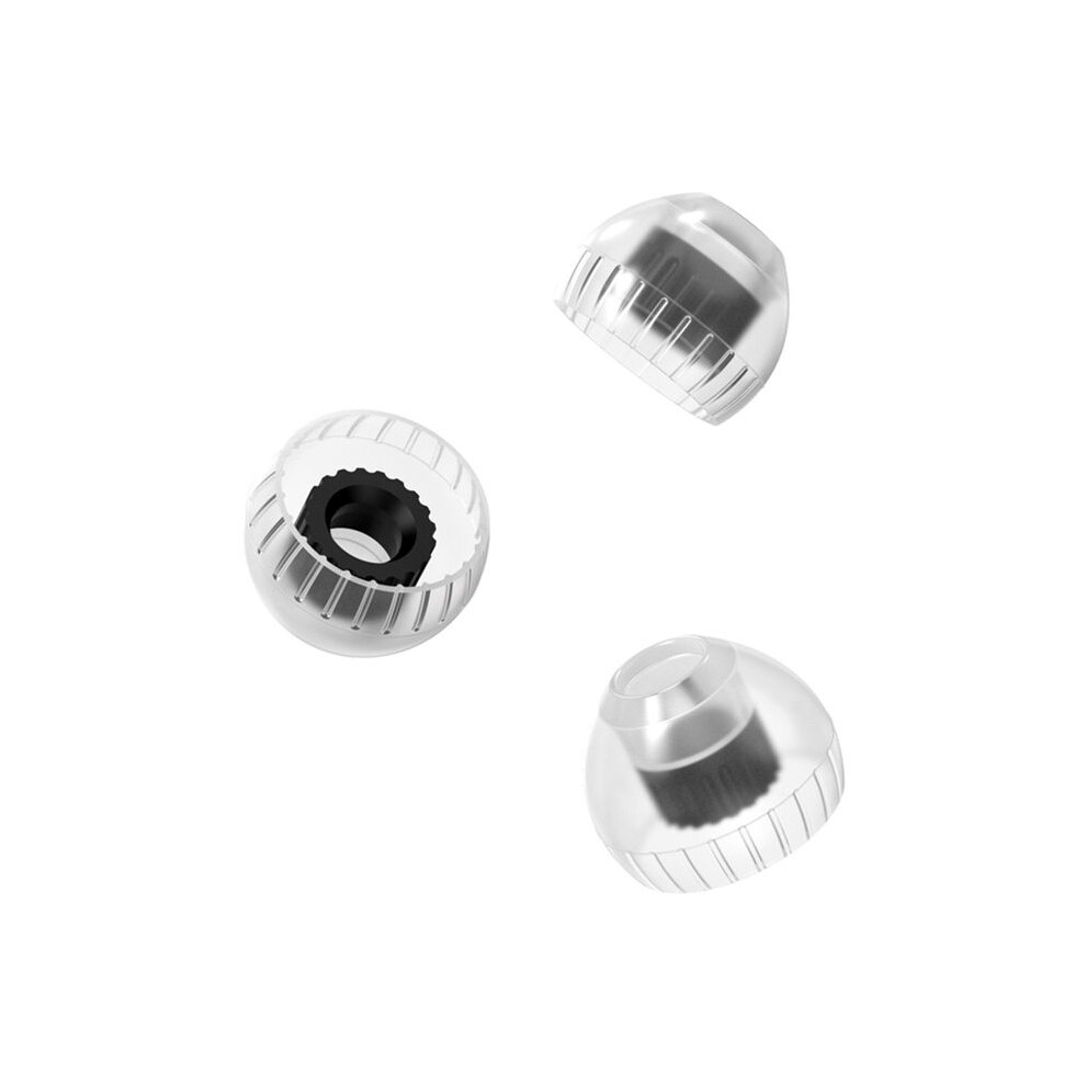Ear-Tips Eartips Double Support Structure Silicone Earphone 3 Pairs Headphone Headset Earbuds Size L Black 4713491120596