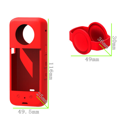 Silicone Case for Insta 360 X3 Panoramic Action Camera Dustproof Silicone Protective Case Anti-Drop Case(Black) 2