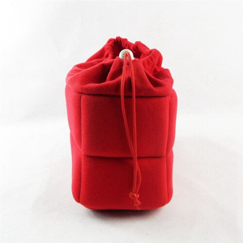 Camera Bag Camera Insert Bag with Drawstring Adjustable Divider Camera Lens Soft Bag for ,, Red 2