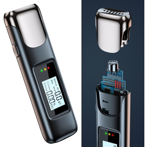 Alcohol Tester Portable Alcohol Sensor With Automatic Operation  Accuracy Rechargeable 3Color LED Indicator 1