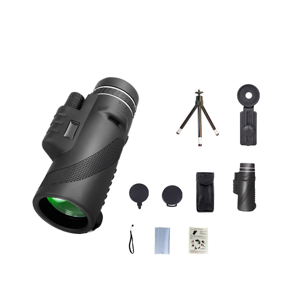 80X100 Hd Monocular Telescope With Smartphone Adapter Tripod For Outdoor Activities Like Hunting Bird Watching 6033818915222