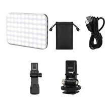 Selfie Light Portable Video Fill Light 60 LED Ajusted 3 Light Modes for Video Recording Photos Makeup Meetings Black