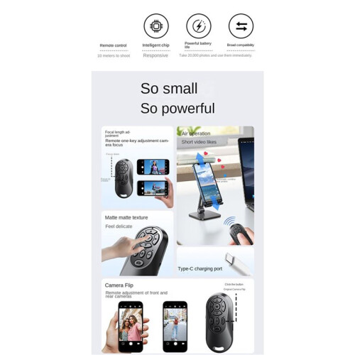 Wireless -Compatible Remote Control Button Controller Self-Timer Camera Stick Shutter Release Phone White 2