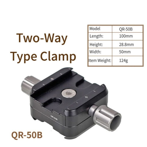 QR-50B Double-Layer Quick Release Clamp Holder Panoramic Shooting  Clamp  for Arca Swiss Macro Plate Tripod 1
