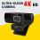 4K Webcam Full HD Web Camera with Microphone USB Plug Auto Autofocus Web Cam for PC Laptop Computer Desktop Camera,A 2