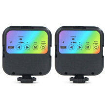 2X  RGB Full Color Fill Light LED Portable Atmosphere Video Light for SLR Cameras and Video Cameras
