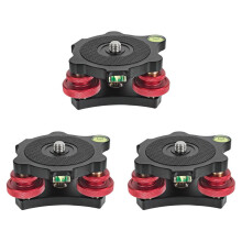 3X Base Niveladora para TríPode Base Niveladora Base de Ajuste Placa de Nivel PanoráMico Base de Mesa de Ajuste para CáMara DSLR