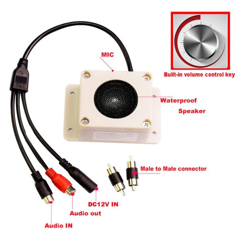 5X Waterproof Microphone Speaker in 1 Device for Security Camera for IP Camera Audio Recording Two Way Interphone 2