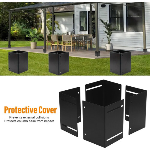 Adjustable Post Protector Sleeve for Mailbox and Fence, Durable Iron Construction, Universal Fit 2