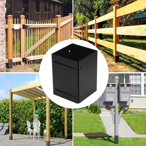 Adjustable Post Protector Sleeve for Mailbox and Fence, Durable Iron Construction, Universal Fit 1
