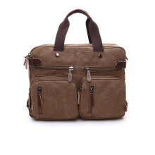 Canvas Laptop Bag for Business, Crossbody Briefcase, ThreePurpose Large Computer Bag
