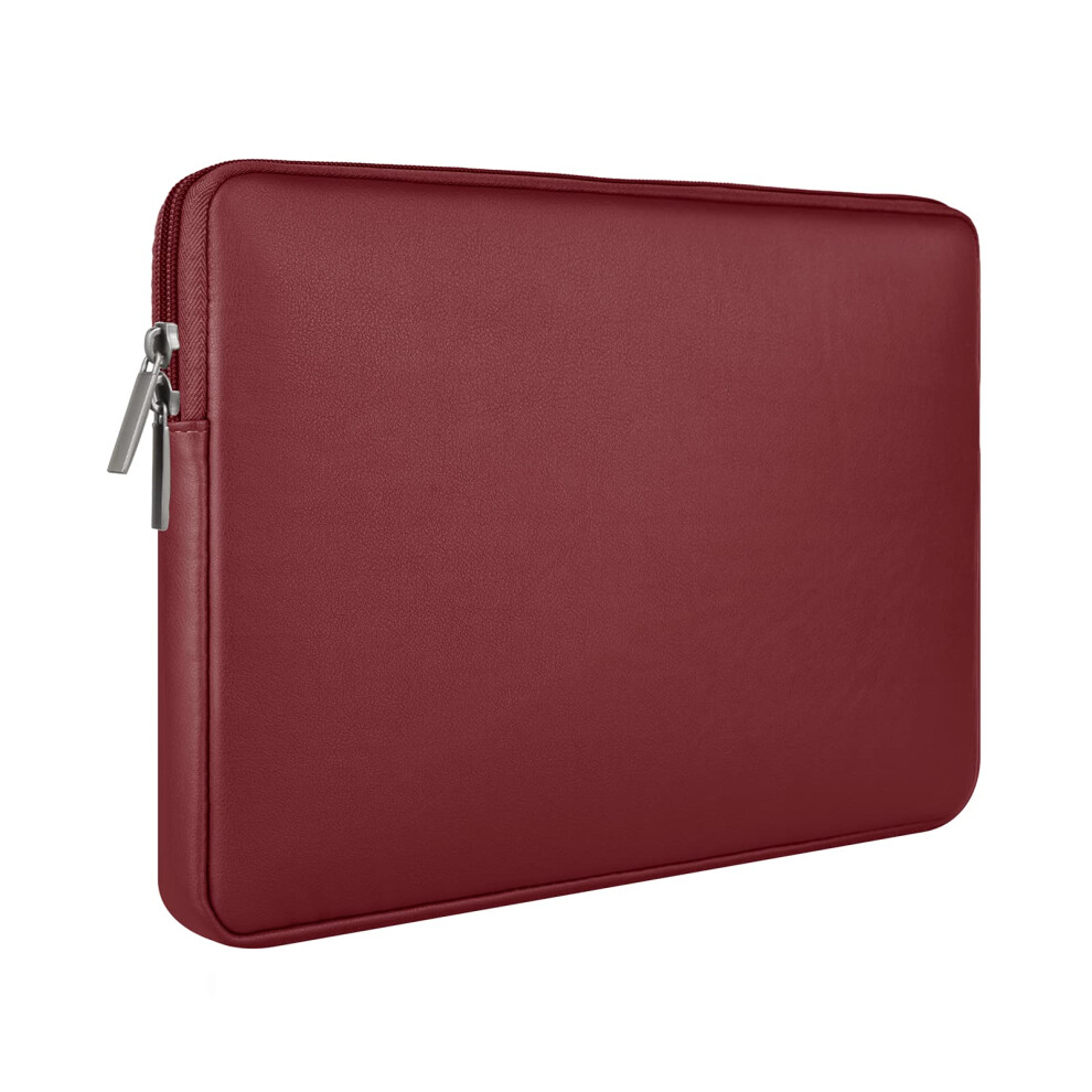 11 Inch Laptop Sleeve Pu Leather Case Zipper Padded Bag Compatible With 11.6 Macbook Air And Chromebook Red 9199774904162