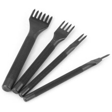 DIY Diamond Lacing Stitching Chisel Set Leather Kits, Leather Tooth Punching Tool 4mm 1/2/4/6 Prong