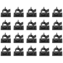 20Pcs Morsetti per Cavi in Plastica Regolabili Neri Fascette Fermacavi Auto Autoadesive Wire Organizer