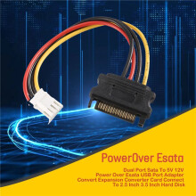 Dual Port To 5V 12V Power Over Esata USB Port Adapter Convert Expansion Converter Card Connect To 2.5 Inch 3.5 Inch Hard Disk