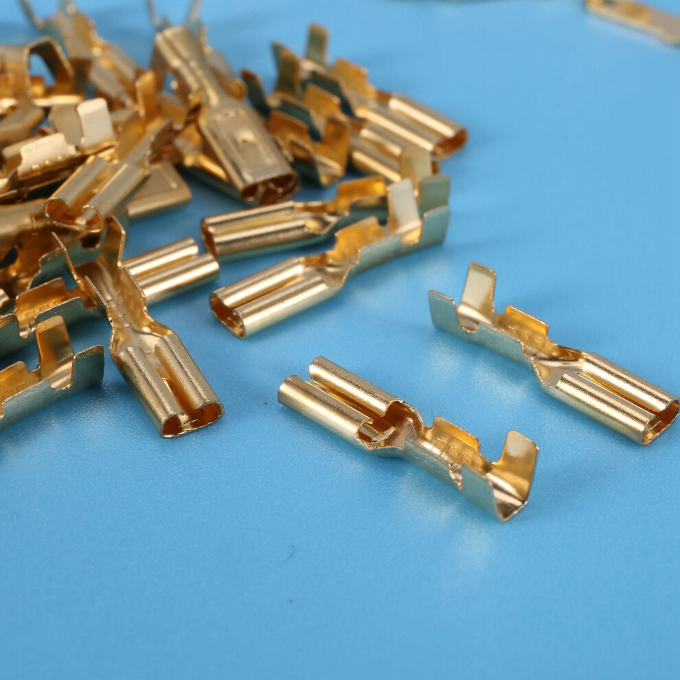200Pcs/50Pairs Female Male Spade Crimp Terminals Sleeve Wire Wrap Connector For 22-16 Awg 2.8Mm 6032029569316