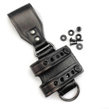 VegetableTanned Leather KSheath Belt Buckle For 56mm Hole 39mm Spacing Waist Carry System For Tactical And Hunting Knives Screws Black