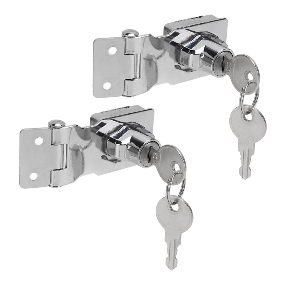 2 Packs 2.5In Zinc Alloy Keyed Hasp Lock For Cabinet & Drawer Security 7891374809121