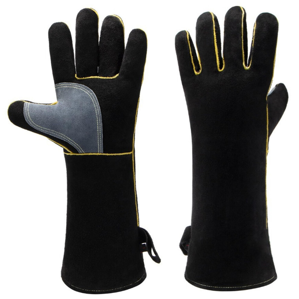 Heat Resistant Welding Gloves Leather Fireproof Bbq Mitts With Heat Protection And Grip 9189345492686
