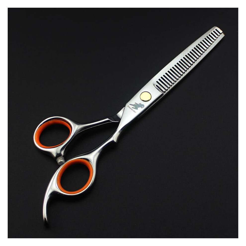Silver Hairdressing Scissors 6.0 Inch Barber Shears Thinning Haircutting Scissors