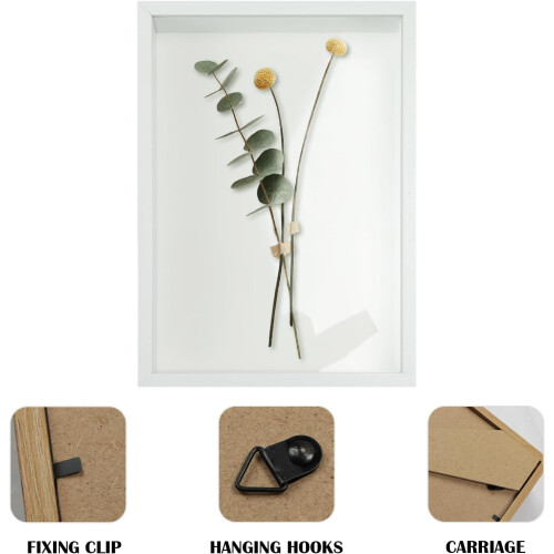 Box Frames White Picture Frame 5x7 Inches Deep Shadow Box for Display, White430, Depth 3 cm, Wall or Tabletop 2