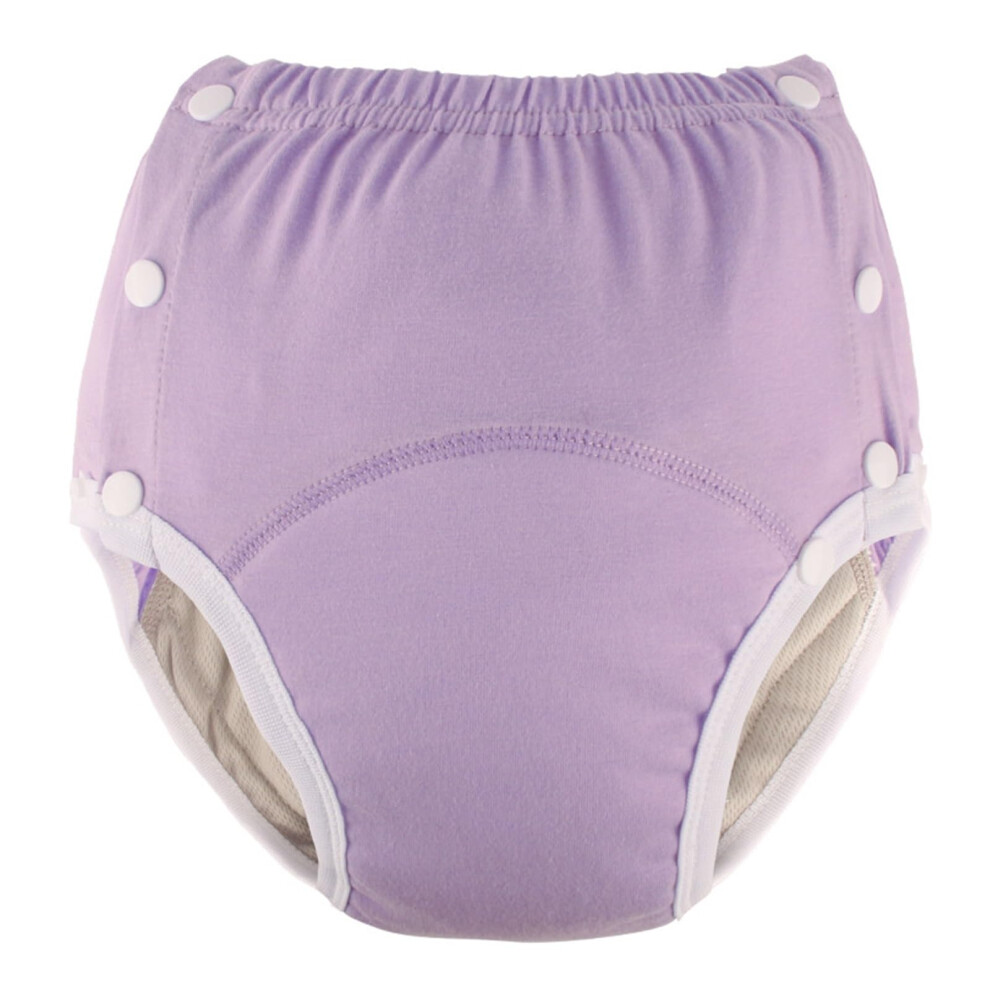 Purple Reusable Adult Diapers Incontinence For Women, Leak Proof, Cotton Underwear, Washable Absorbent Briefs Medium