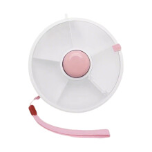 Baby Snack Containers | Reusable Food Storage Rotator Serving Tray For Picnic Travel Car Rides Pink