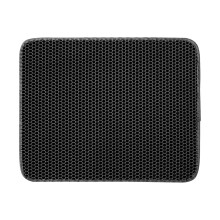 Antiseepage Cat Mat Wood Floor Protection, Honeycomb Litter Tray, Double Layer, SelfCleaning Paw Comfort, Black