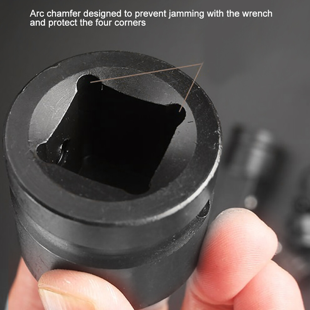 4Pcs Electric Wrench Adapter Set 1/4In 3/8In 1/2In Cr-V Black Converter 3051379785576