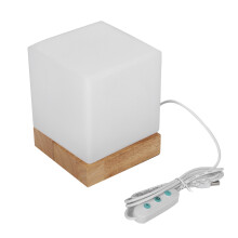 Vintage Wooden Table Lamp, Square Glass Desk Lamp With High-quality Solid Wood Base And White Glass Lamp Shade, Ideal For Bedroom Living Room Home Dec