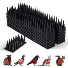 Durable Propylene Plastic Outdoor Bird Spikes, Humane Bird Deterrent with Convex Cone Shape for Wide Usage