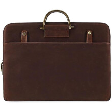 Vintage Handbag Crazy Horse Leather Men's Business Computer Bag Multifunctional Light Briefcase 15-Inch Size