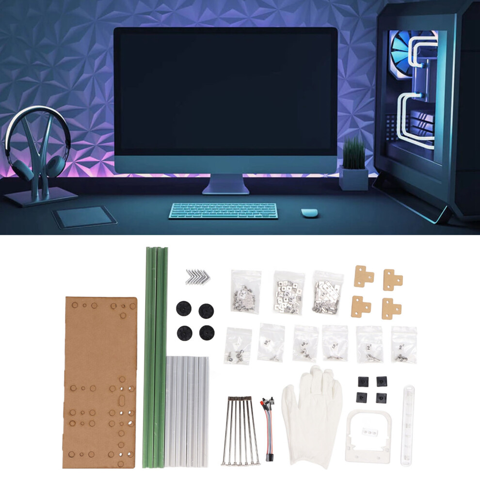 Atx Open Case Bracket Aluminum Alloy Diy Frame Support 4 Pci Slots Green/Silver 7681374818298