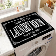 Washer Dryer Cover Vintage Style Non Slip Quick Dry Water Absorbent Black 50x60cm