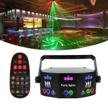 15Eye LED Strobe Party Lights DMX512 Compatible VoiceActivated RGB UV Purple MultiPattern DJ Disco Lights