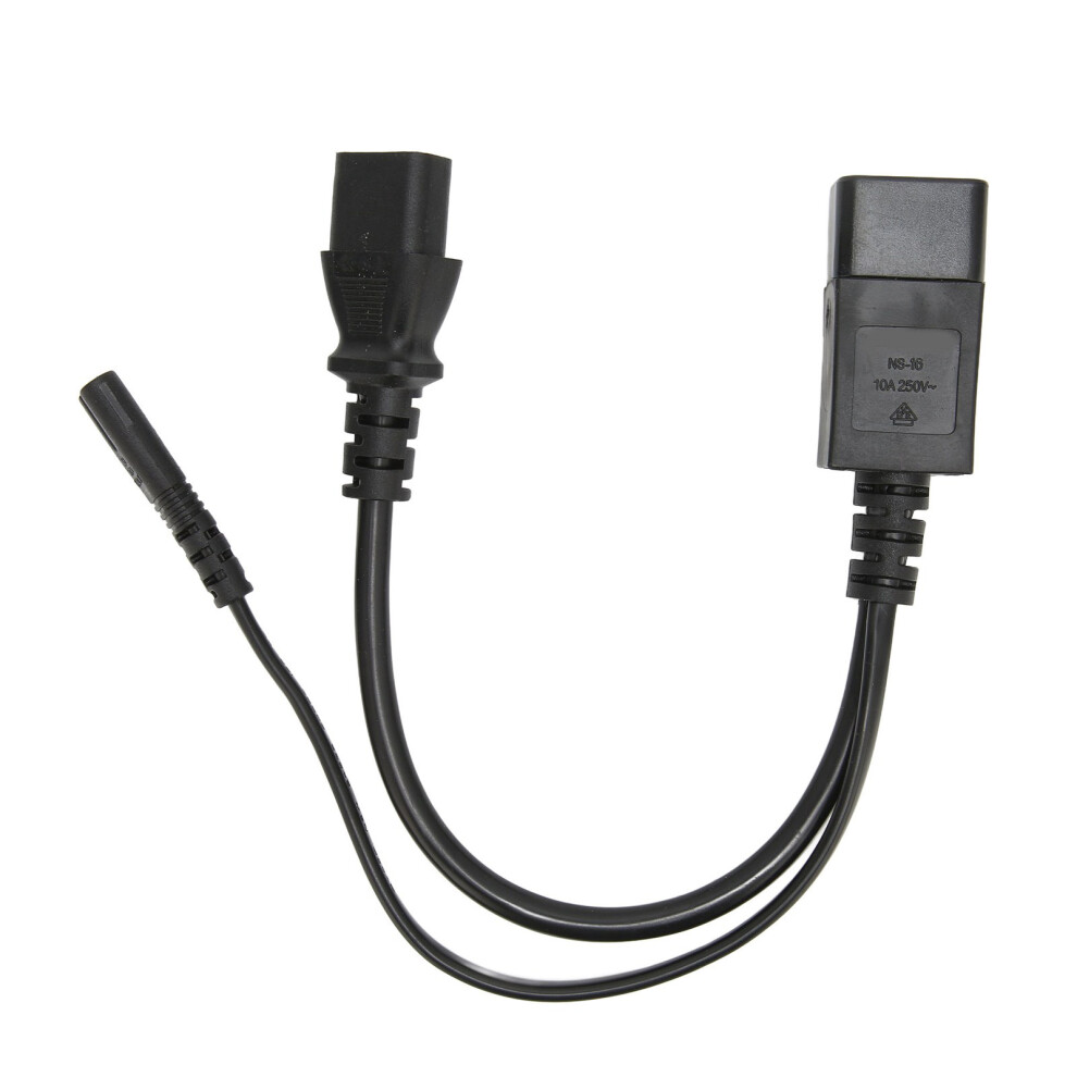 Durable 32Cm Iec320 C14 To C13 C7 Dual Output Power Cable 10A Resistant 5081374820796