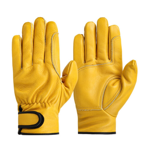 Work Gloves Leather For Welding, Fireproof Safety Welding Gloves, Model B, Size M